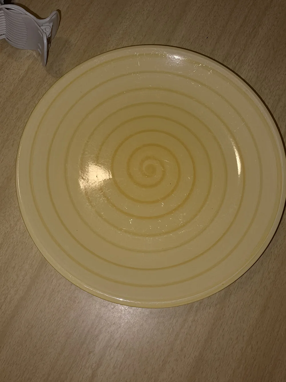Sunburst Spiral Ceramic Dinner Plate - Yellow